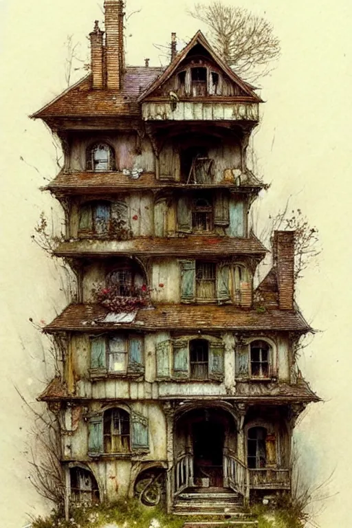 Image similar to (((((a multistory ramshackle fairytale house))))) by Jean-Baptiste Monge!!!!!!!!!!!!!!!!!!!!!!!!!!!