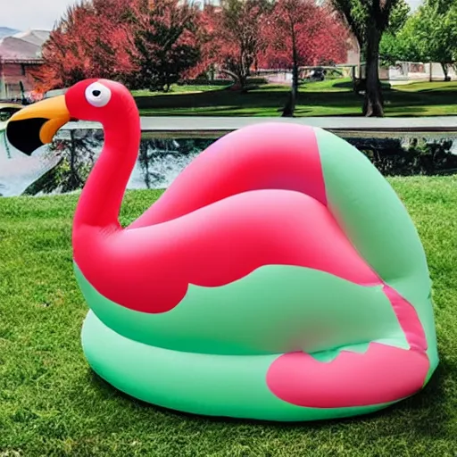 Image similar to inflatable potty shaped like a flamingo, inflatable flamingo potty