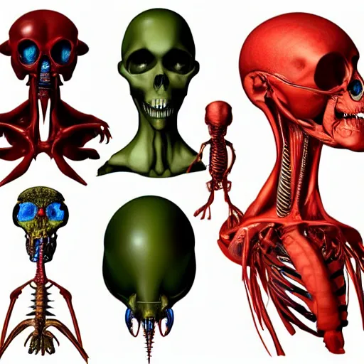 Image similar to 3d scientific illustration of medical research on alien anatomy