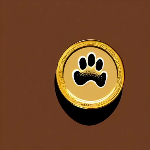 Prompt: Professional logo. Cat paw holding with a coin. Abstract, Pictorial.
