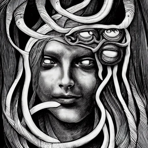 medusa face drawing