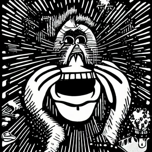 Image similar to mcbess illustration of a laughing ghost at a disco