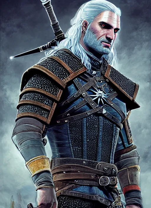 Image similar to digital _ painting _ of _ the witcher _ by _ filipe _ pagliuso _ and _ justin _ gerard _ symmetric _ fantasy _ highly _ detailed _ realistic _ intricate _ port