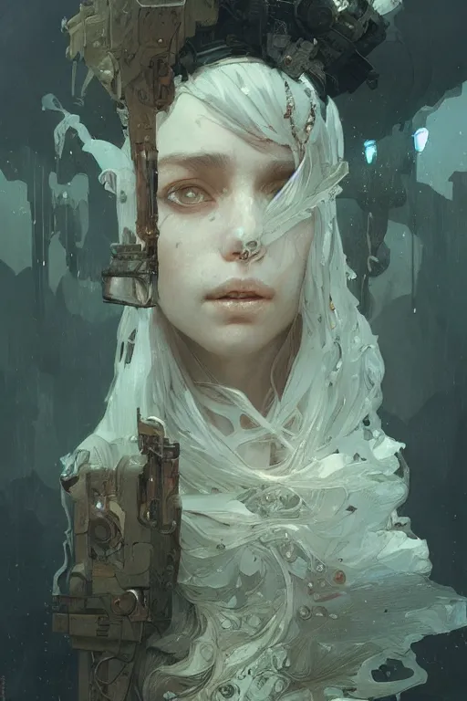 Image similar to A full portrait of a beautiful post apocalyptic offworld arctic biomother, intricate, elegant, highly detailed, digital painting, artstation, concept art, smooth, sharp focus, illustration, art by Krenz Cushart and Artem Demura and alphonse mucha