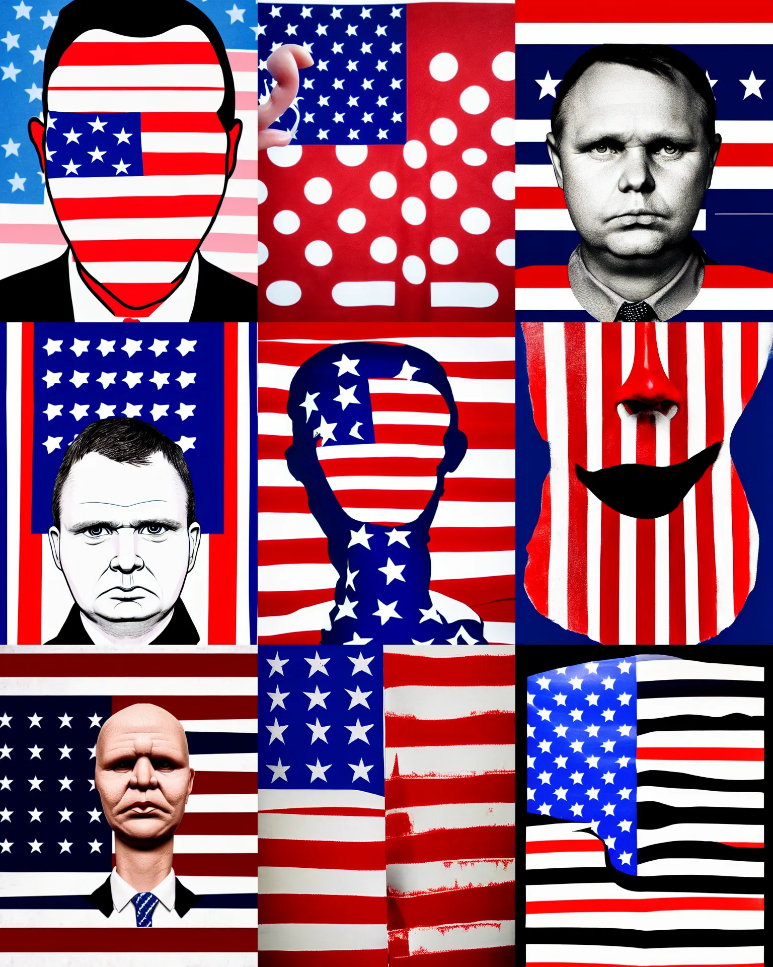 Prompt: a portrait of a democrat us political candiate, by david shrigley, american flag, facing front, anatomically correct, beautiful perfect face, sharp focus, highly detailed, cinematic lighting, 8 k, hd