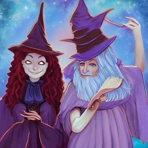 Image similar to a wizard and a witch