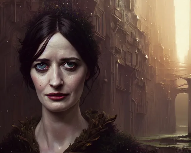 Prompt: highly detailed portrait of eva green as a bald elf, in gta v, stephen bliss, unreal engine, fantasy art by greg rutkowski, loish, rhads, ferdinand knab, makoto shinkai and lois van baarle, ilya kuvshinov, rossdraws, tom bagshaw, global illumination, radiant light, detailed and intricate environment