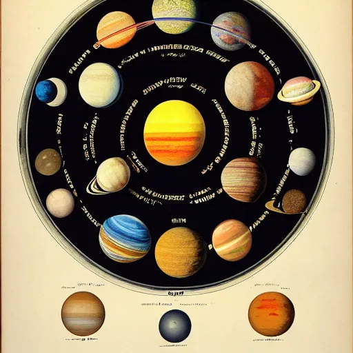 Image similar to color poster of the solar system by adolphe millot