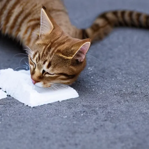 Image similar to cat snorting a line of cocaine, award winning image, 8k, highly detailed