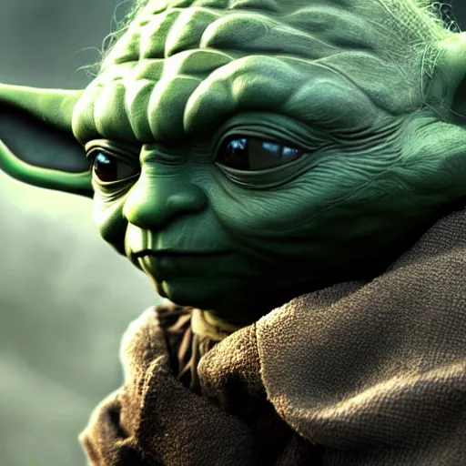 Prompt: a highly detailed photograph of yoda as master chief, photorealistic, 4 k, wallpaper, lifelike, highly detailed, movie scene