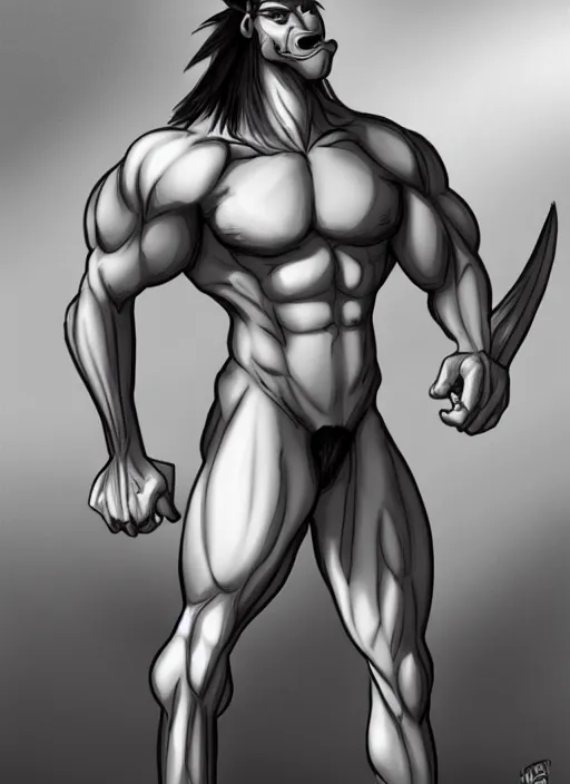 Prompt: handsome attractive muscular anthro horse man