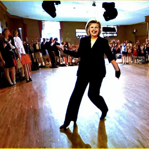 Prompt: Hilary Clinton Poll dancing