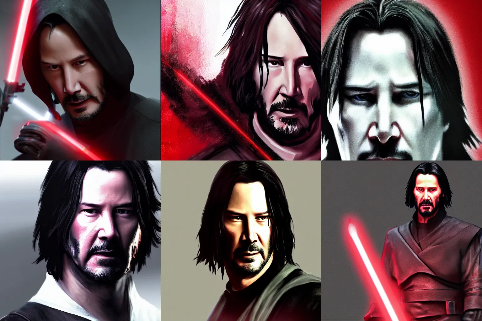 Prompt: Keanu reeves Sith Lord HD octane 4K ArtStation trending