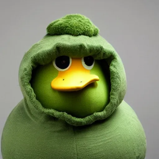 Image similar to a cabbage dressed as a duck