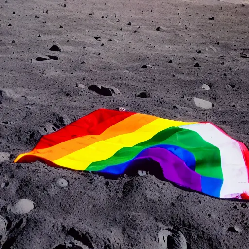 Image similar to lgbt pride parade on the moon 4k