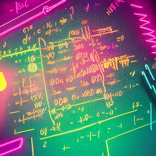 Image similar to mathematical equations in hoodie, chalkboard, portrait, vaporwave, synthwave, neon, vector graphics, cinematic, volumetric lighting, f 8 aperture, cinematic eastman 5 3 8 4 film, photorealistic