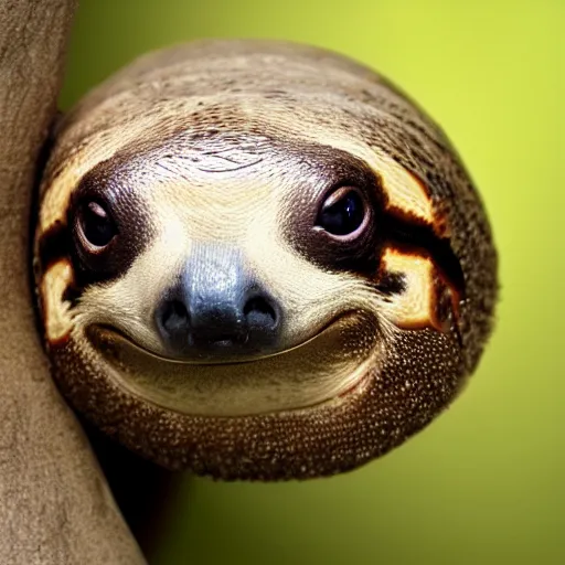 Image similar to sloth turtle hybrid, bold natural colors, national geographic photography, masterpiece, full shot