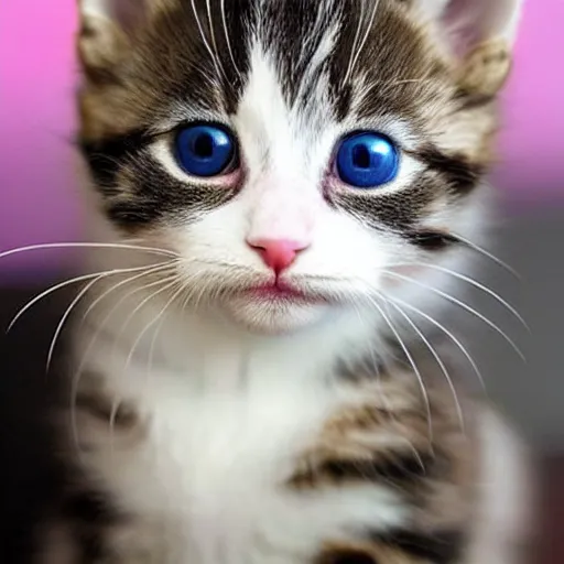 Image similar to kitten begging, crying eyes, cute please