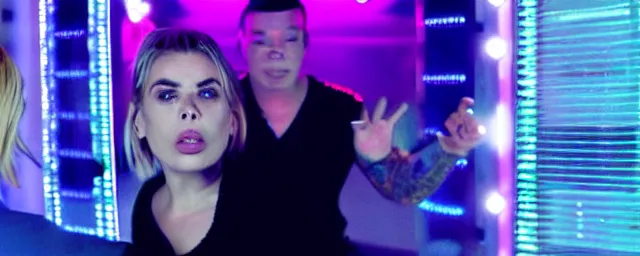 Image similar to 2 5 th anniversary 2 0 2 5 music video still, billie piper -'day & night ( billie's version ) ', produced by stargate tor & mikkel, popstar comeback single, choreography by jojo gomez, dancefloor, disco lights,'0 0 s nostalgia, singer - songwriter, nightclub, top 4 0