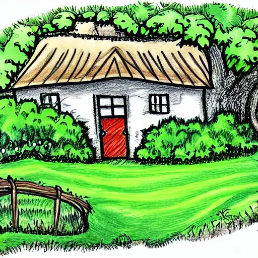 My Little Hut drawing | Art drawings for kids, Easy canvas art, Drawing  pictures for kids