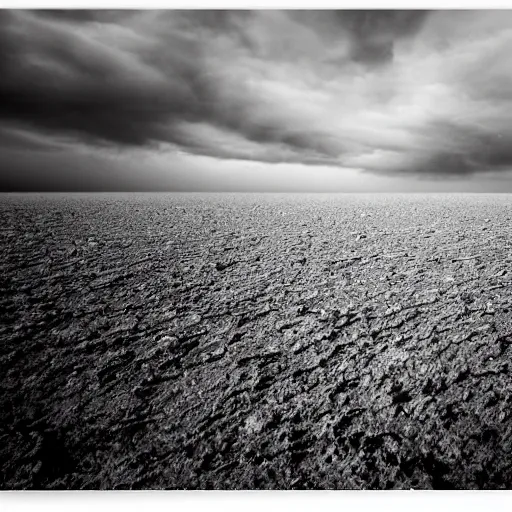 Prompt: Ground view of the surface of a water planet, sharp, detailed, clouds, endless horizon, award winning photography