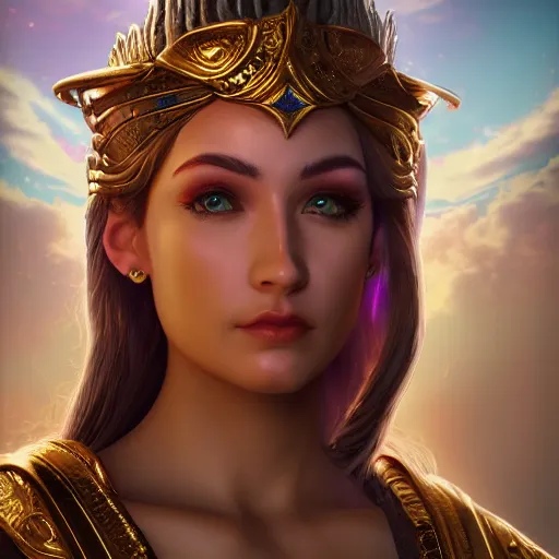 Prompt: portrait of the goddess Artemis, studio lightning, bright colors, intricate, masterpiece, photorealistic, hiperrealistic, sharp focus, high contrast, Artstation HQ, DeviantArt trending, 4k UHD, Unreal Engine 5