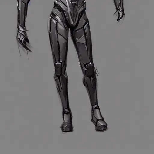 Prompt: concept art, stylized proportions, long thin legs, large shoulders, concept design, sketch, male, science fiction suit, helmet, trending on artstation