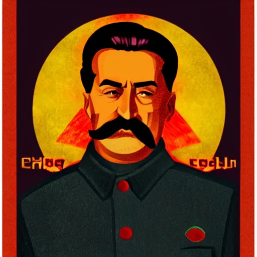 Prompt: stalin on an icon with a halo of blood, scary icon in hellish style, scary color art in 4 k