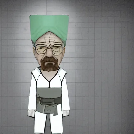 Image similar to walter white in the style of little nightmares