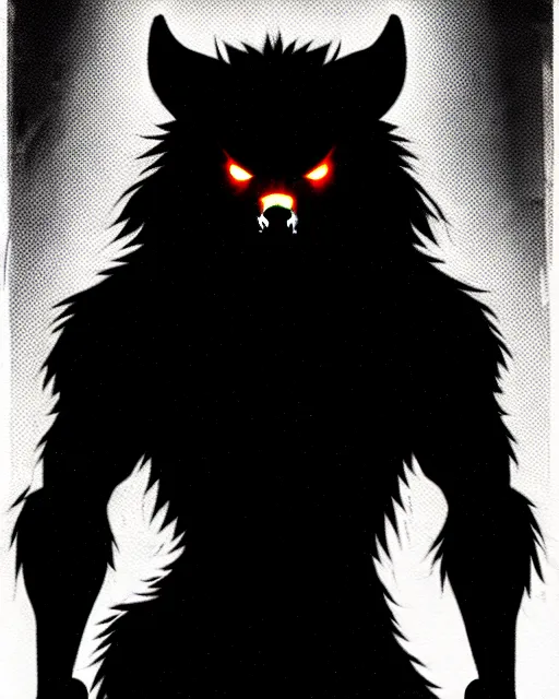 Image similar to in the style of artgerm, steve niles, rafael albuquerque, large hairy werewolf in a shopping mall at night, moody lighting, horror scary terror