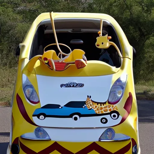 Image similar to giraffe car, vroom vroom