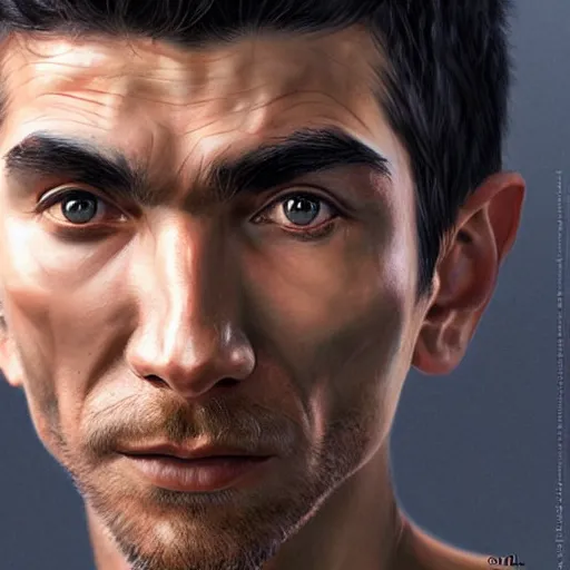 Prompt: denisovan man in the style of stefan kostic, realistic, sharp focus, 8k high definition, insanely detailed, intricate, elegant, art by stanley lau and artgerm