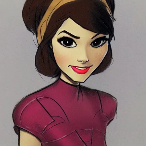 Image similar to milt kahl sketch of victoria justice as princess padme from star wars episode 3