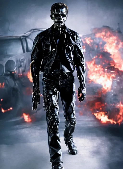 Image similar to film still of Todd Howard as Terminator in Terminator, 4k