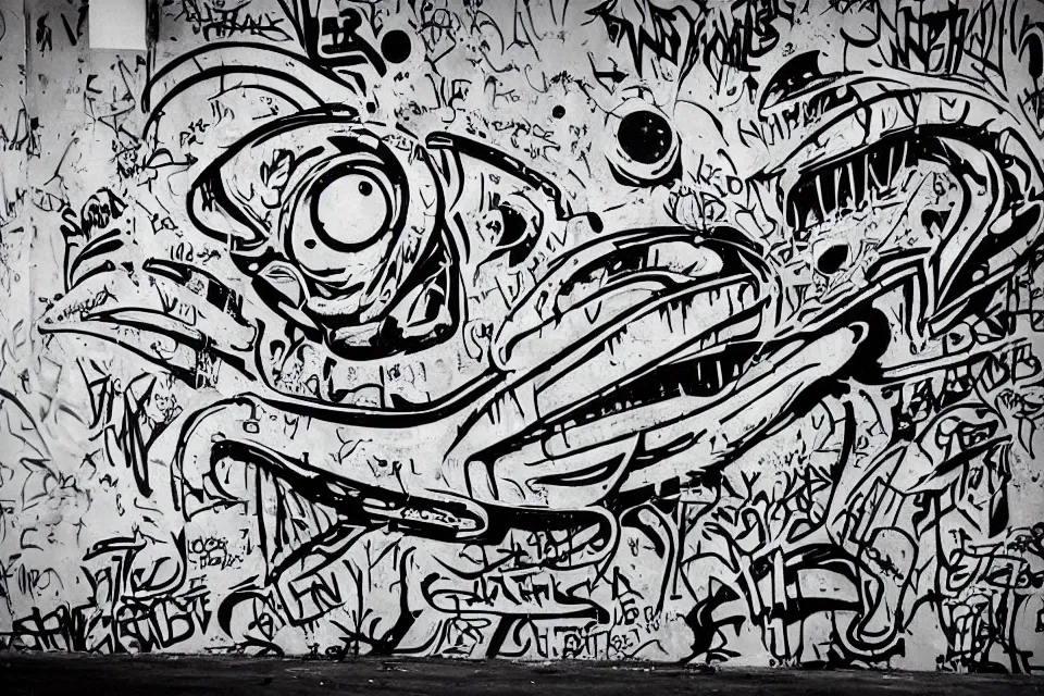 Image similar to alien typography and graffiti