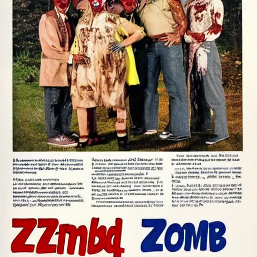 Image similar to 1980s ad for a zombie