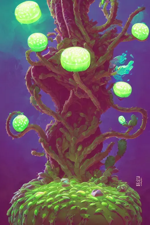 Image similar to roots cactus sushi cristal smurf ghost creature animal sushi cristal very big eye roots cactus elemental flush of force nature micro world fluo fishscale, behance hd by jesper ejsing, by rhads, makoto shinkai and lois van baarle, ilya kuvshinov, rossdraws radiating a glowing aura global illumination ray tracing hdr