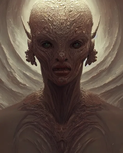 Image similar to humanoid alien, fantasy, intricate, elegant, highly detailed, digital painting, artstation, concept art, smooth, sharp focus, illustration, by artgerm and greg rutkowski