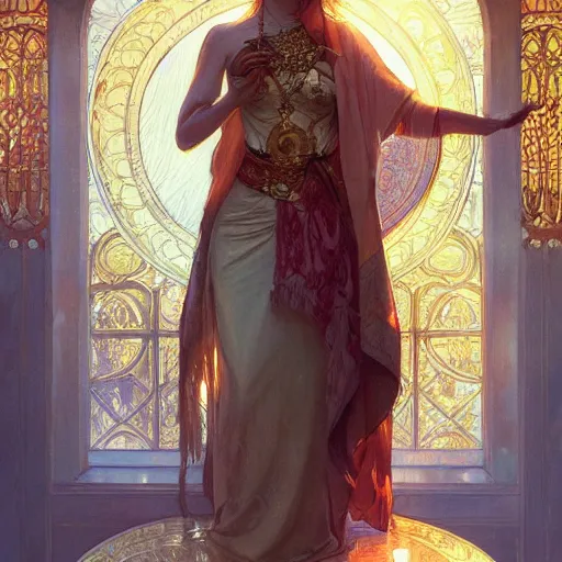 Prompt: the golden lamp Ormal during the spring of Arda, highly detailed, digital painting, artstation, concept art, sharp focus, illustration, art by artgerm and greg rutkowski and alphonse mucha
