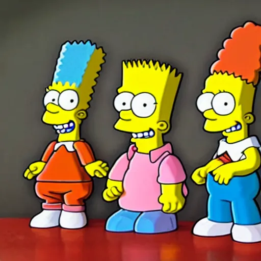 Image similar to a claymation of bart simpsons