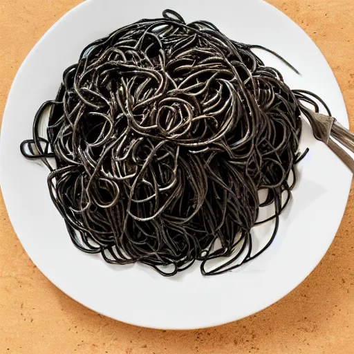 Image similar to black spaghetti pasta