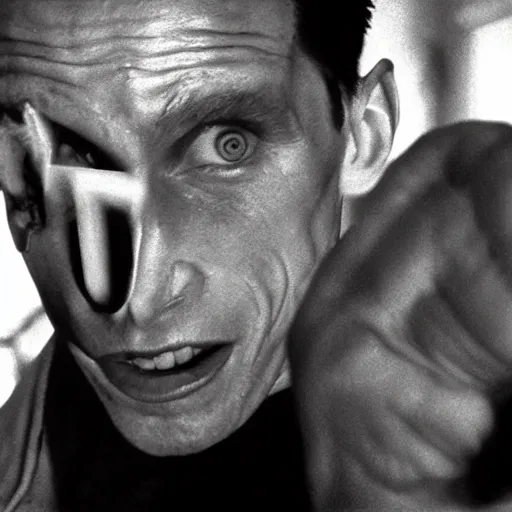 Image similar to Live Action Still of Jerma in Psycho (film), real life, hyperrealistic, ultra realistic, realistic, highly detailed, epic, HD quality, 8k resolution, body and headshot, film still