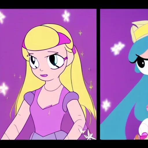 Prompt: star butterfly, disney, princess style 2 d, star vs the forces of evil animated series