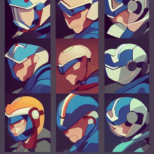 Prompt: face icon stylized minimalist mega man, loftis, cory behance hd by jesper ejsing, by rhads, makoto shinkai and lois van baarle, ilya kuvshinov, rossdraws global illumination