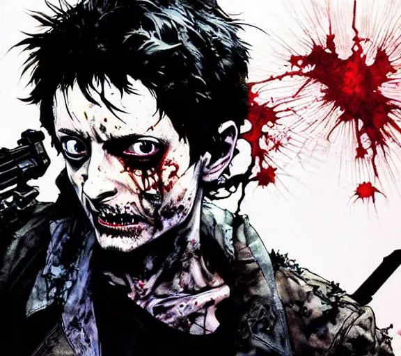 Prompt: a zombified elijah wood, comic book art, by yoji shinkawa and takehiko inoue and kim jung gi, masterpiece, perfect