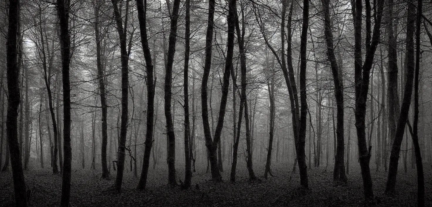 Prompt: dark forest by bonhomme olivier