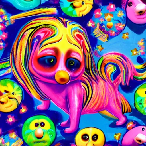 Prompt: collaboration between Lisa Frank and aardman illustrations