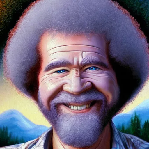 Image similar to bob ross painting hell very detailed 4 k detailed super realistic