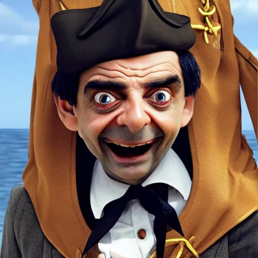 Image similar to Mr Bean as a pirate