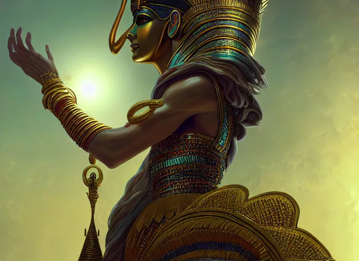 Image similar to thoth the egyptian god floating beautifully, fantasy, dramatic, intricate, elegant, highly detailed, digital painting, artstation, concept art, smooth, sharp focus, illustration, art by Gustave Dore, octane render